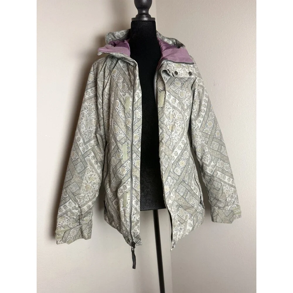 Burton White Collection DryRide Snowboard Ski Jacket XS Floral Hooded